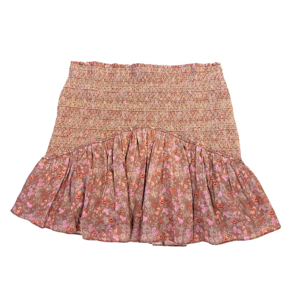LoveShackFancy Anguilla Floral Skirt in Warm Taupe Sienna - Picture 3 of 11